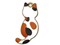 30mm White with Orange and Black Spots Cat Gold Metal and Enamel Pendant